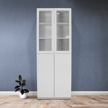 Book Cabinet With 4 Doors EDWD4225 (High Gloss White)